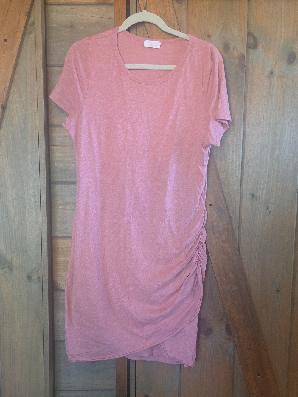Pink Lily Dusty Rose Short Sleeve Scoop Neck Tee Dress